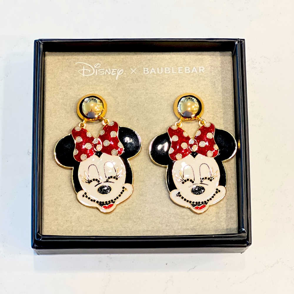 Disney x Baublebar Large Minnie Mouse Earrings NWOT